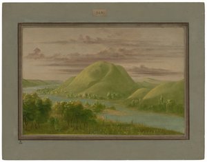 Meraklı Çimenli Bluffs, Aziz Petrus Nehri by George Catlin