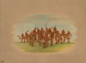 Keşif Dansı - Saukie, 1861. by George Catlin