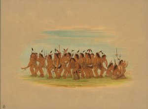 Köpek Dansı - Sioux, 1861. by George Catlin