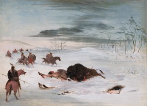 Kar Yığınında Ölen Bufalo Boğası by George Catlin