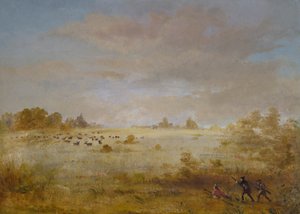 Sonbaharda Çayırda Otlayan Geyik by George Catlin