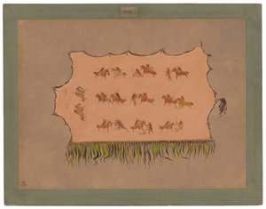 Şef Dörtlü Erkek Cüppesinin Faksimilesi - Mandan by George Catlin