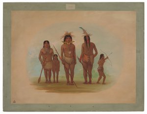 Beş Iquito Kızılderili by George Catlin