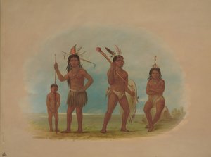 Dört Arowak Kızılderilisi, 18541869. by George Catlin