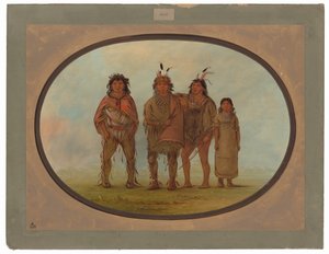 Dört Dogrib Kızılderilileri by George Catlin