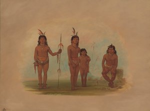 Dört Goo-a-give Kızılderili, 18541869. by George Catlin