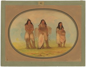 Dört Kiowa Kızılderili by George Catlin