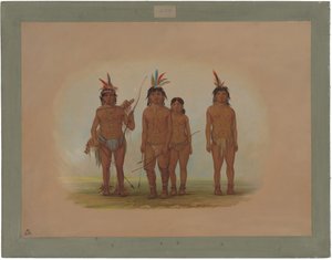 Dört Macouchi Kızılderili by George Catlin