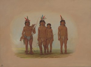 Dört Macouchi Kızılderilisi, 18541869. by George Catlin