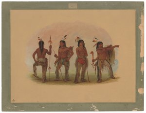 Dört Navaho Savaşçısı by George Catlin