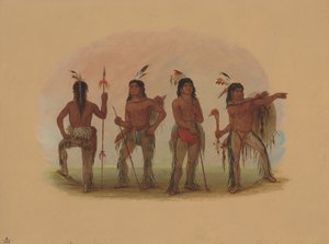 Dört Navaho Savaşçısı, 18611869. by George Catlin