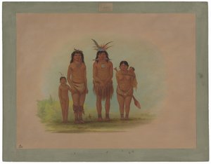 Dört Sepibo Kızılderili by George Catlin