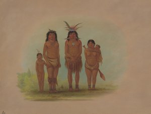 Dört Sepibo Kızılderilisi, 18541869. by George Catlin