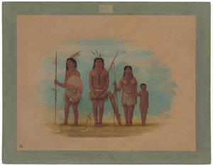 Dört Xingu Kızılderili by George Catlin