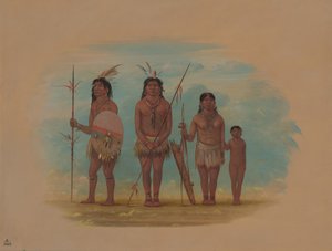 Dört Xingu Kızılderilisi, 18541869. by George Catlin