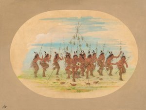 Yeşil Mısır Dansı - Minatarrees, 1861. by George Catlin