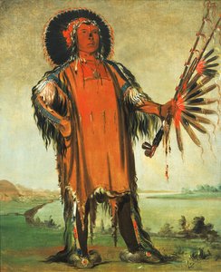 Ha-na-tá-nu-maúk, Kurt Şefi, Kabile Başkanı, 1832. by George Catlin