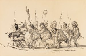 Kızılderililer Çember İçinde Dans Ediyor--no. 30 by George Catlin