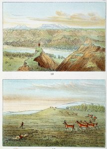 Indians of America: hunt for antelope Engraving by George Catlin (1794-1872) by George Catlin