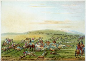 Amerika Kızılderilileri: Kızılderililerin atları ve köpekleri olan kabilesi. George Catlin