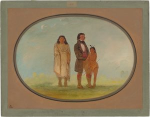 Kaskaskia Şefi, Annesi ve Oğlu by George Catlin