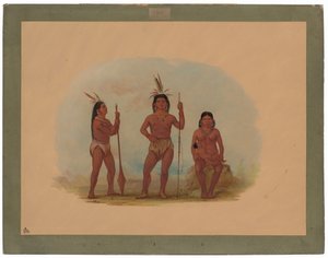 Klahoquaht Şefi, Karısı ve Oğlu by George Catlin