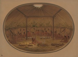 Mandan Töreni - Su Batar, 18611869. by George Catlin