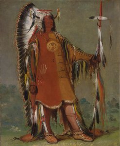 Máh-to-tóh-pa, Dört Ayı, İkinci Şef, Tam Elbiseli, 1832. by George Catlin