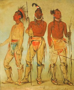 Mun-ne-pús-kee, Korkmayan, Ko-ha-túnk-a, Büyük Karga ve Nah-cóm-ee-shee..., 1834. by George Catlin