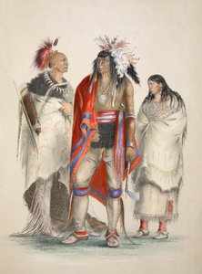 Kuzey Amerika Kızılderilileri, pub. 1845 renkli litografi. by George Catlin