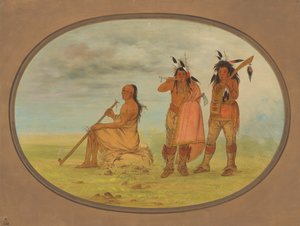 İki Genç Beaux, 18611869 ile Yaşlı Menomonie Şefi. by George Catlin