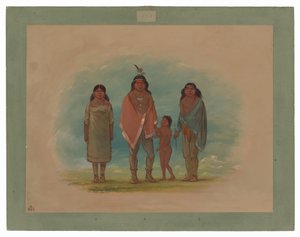 Patagon Şefi, Kardeşi ve Kızı by George Catlin