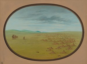 Çayır Köpeği Köyü, 18611869. by George Catlin