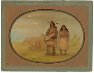 Riccarree Şefi ve Karısı by George Catlin