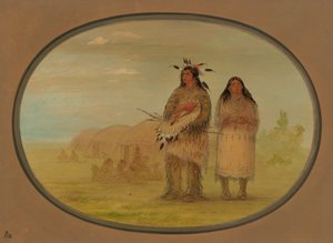 Riccarree Şefi ve Karısı, 18611869. by George Catlin