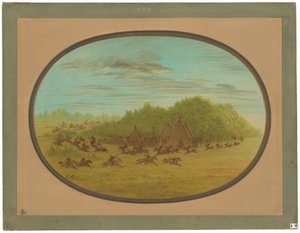 Camanchees Sham Fight by George Catlin