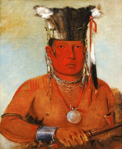 Sháw-da-mon-née, İşte Gidiyor, Bir Cesur, 1832. by George Catlin