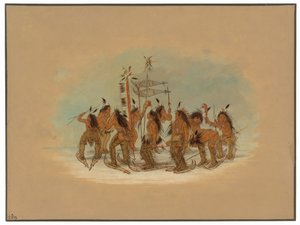 Kar Ayakkabısı Dansı - Ojibbeway by George Catlin