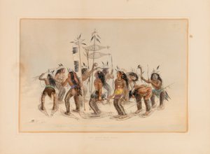 Kar Ayakkabısı Dansı--no. 14 by George Catlin