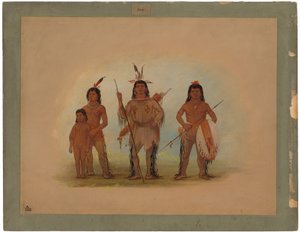 Spokane Chief, İki Savaşçı ve Bir Çocuk by George Catlin