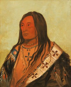 Táh-zee-keh-dá-cha, Yırtık Göbek, Seçkin Cesur, 1832. by George Catlin