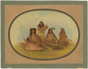 Birkaç Kızılderili ile Sioux Şefi by George Catlin