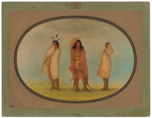 Üç Iroquois Kızılderili by George Catlin