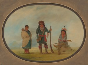 Üç Micmac Kızılderili, 18611869. by George Catlin