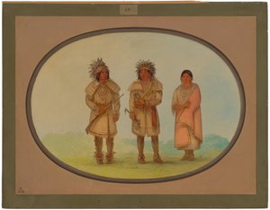 Üç Peoria Kızılderilileri by George Catlin