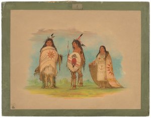 Üç Riccarree Kızılderilileri by George Catlin
