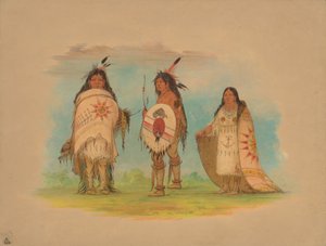 Üç Riccarree Kızılderilisi, 1861. by George Catlin