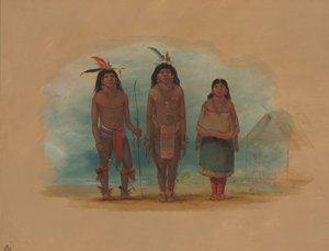Üç Taruma Kızılderilisi, 18541869. by George Catlin