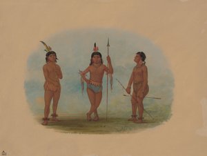 Üç Genç Tobos Adam, 18541869. by George Catlin