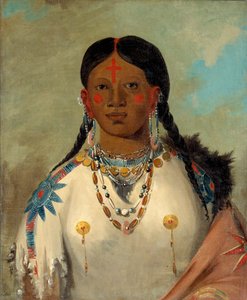 Tís-se-wóo-na-tís, Dizlerini Yıkanan, Şefin Karısı, 1832. by George Catlin